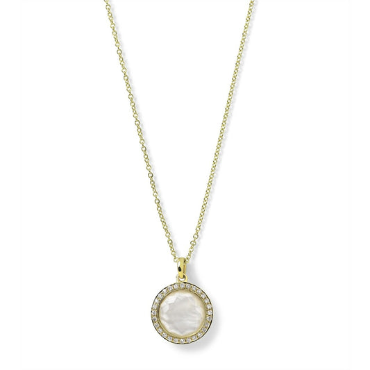 Small Pendant Necklace in 18K Gold with Diamonds