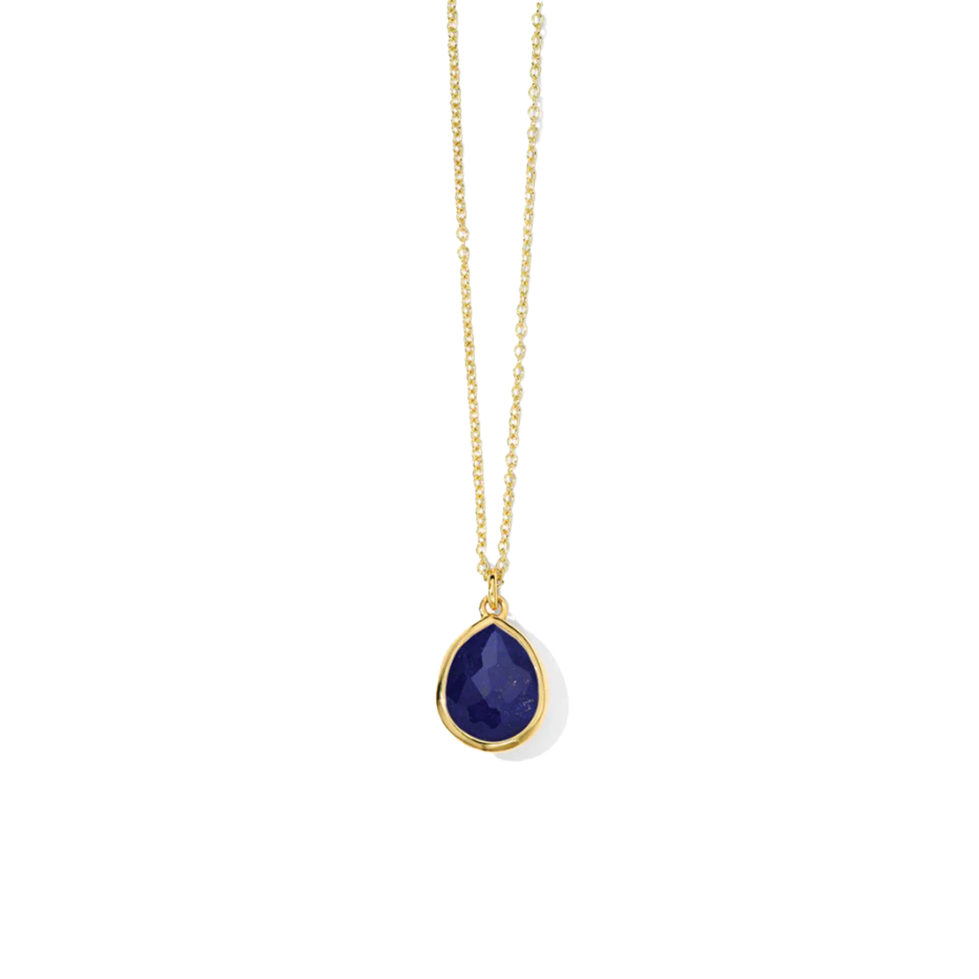 'Rock Candy' Mini Teardrop Pendant Necklace with Lapis Lazuli