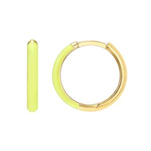 Neon Yellow Enamel Hoops