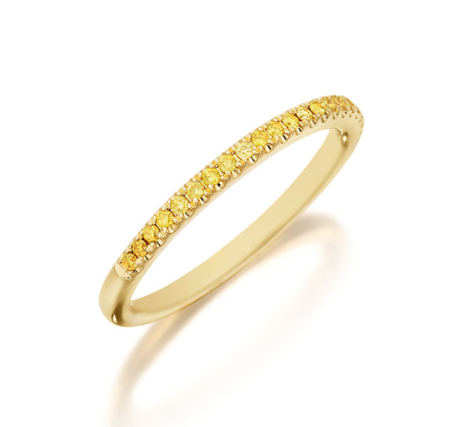 Yellow Diamond Band in Yellow Gold