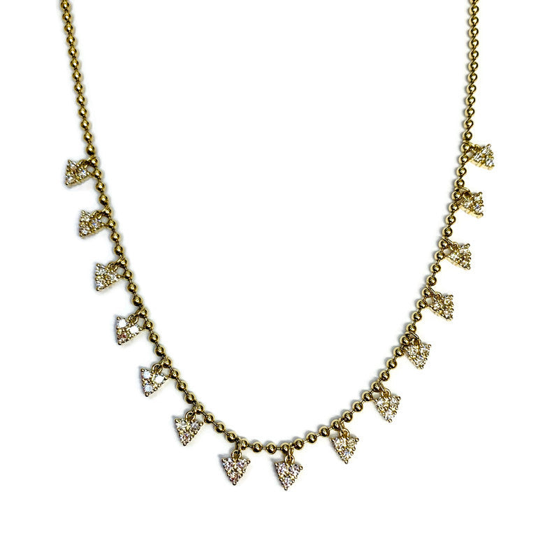 Dangling Diamond Triangle Necklace