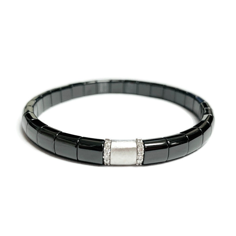 Black Ceramic Bracelet with Diamonds