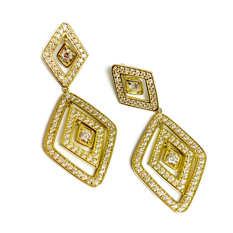 Lozenge Drop Diamond Earrings