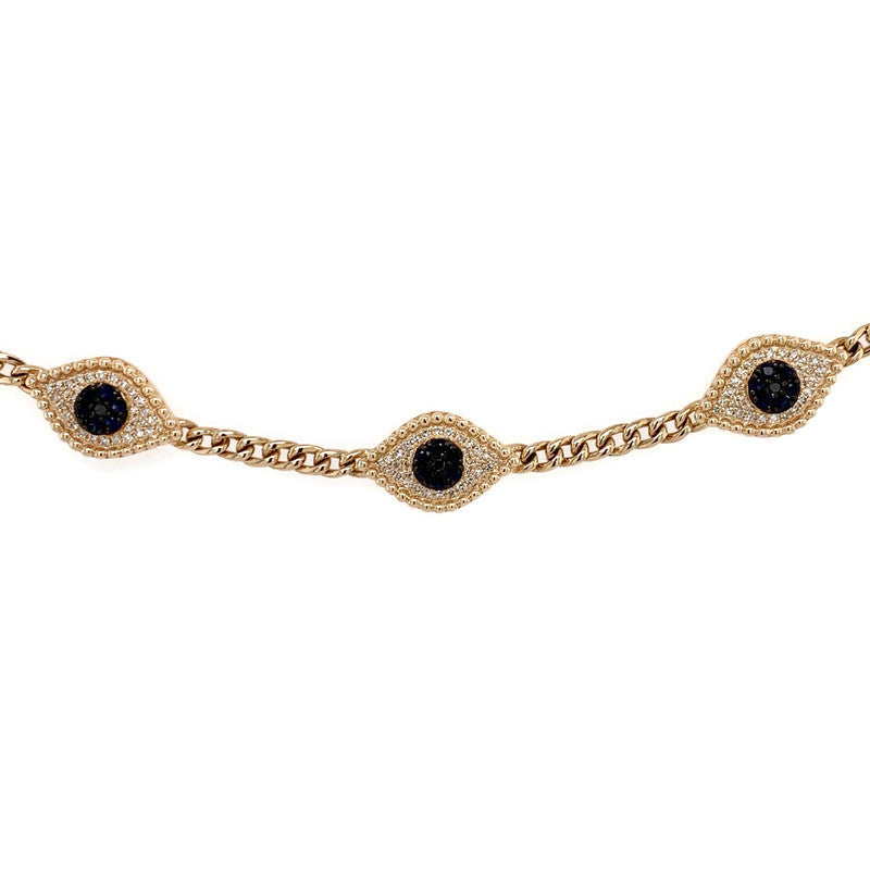 Evil Eye Bracelet in Yellow Gold