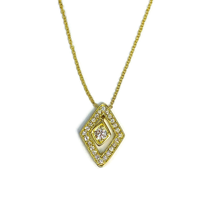 Small Lozenge Diamond Pendant in Yellow Gold