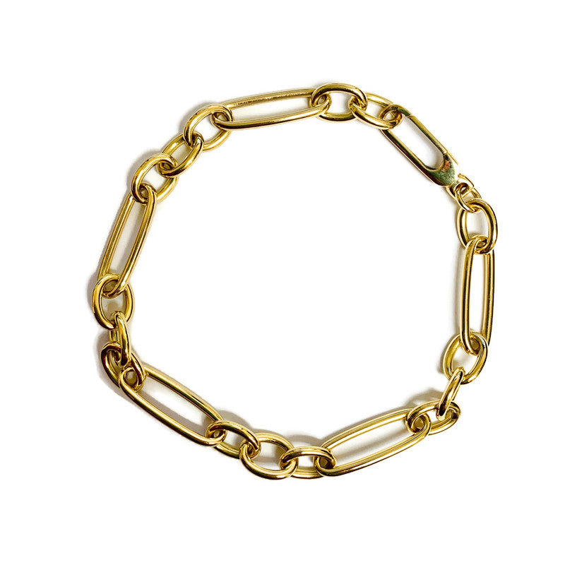 Alternating Long & Short Oval Link Bracelet