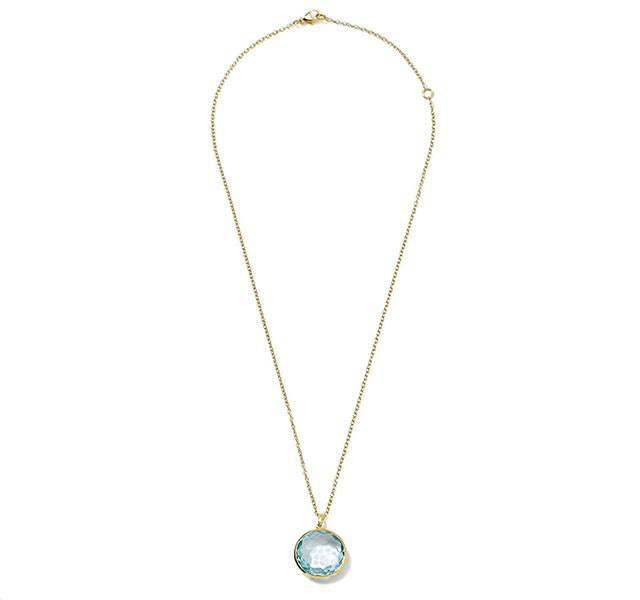 Lollipop Pendant Necklace in Blue Topaz