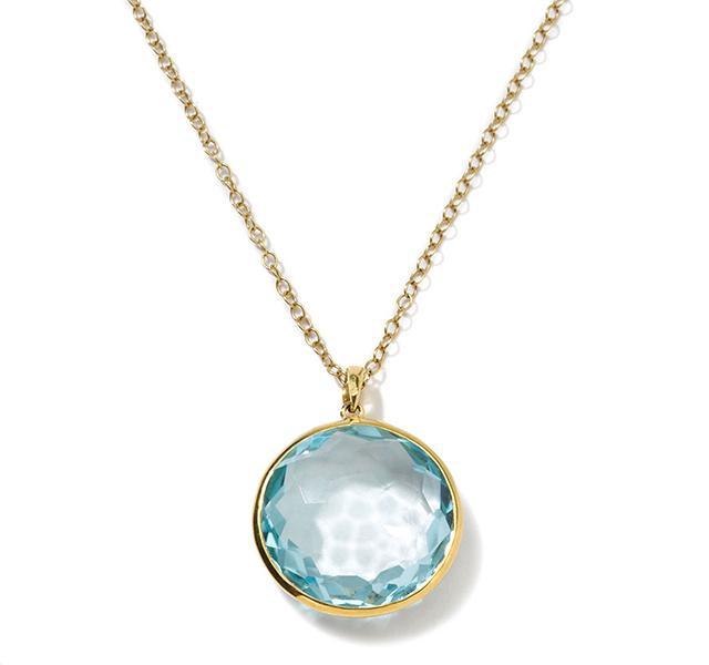 Lollipop Pendant Necklace in Blue Topaz