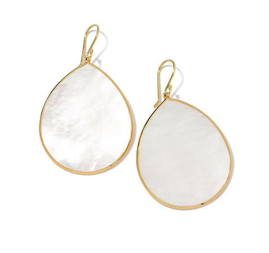 Large Slice Teardrop Earrings in Mother-of-Pearl