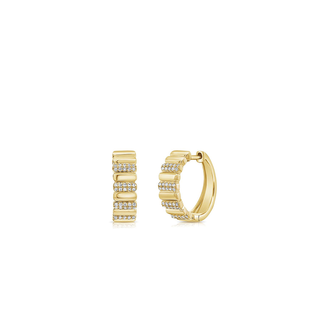 Diamond Huggie Hoop Earrings