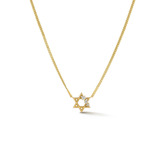 Star of David Pendant Necklace with Diamonds