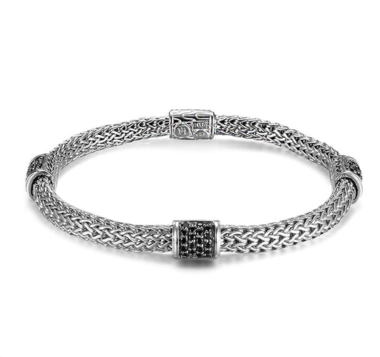 Classic Chain Black Sapphire Bracelet