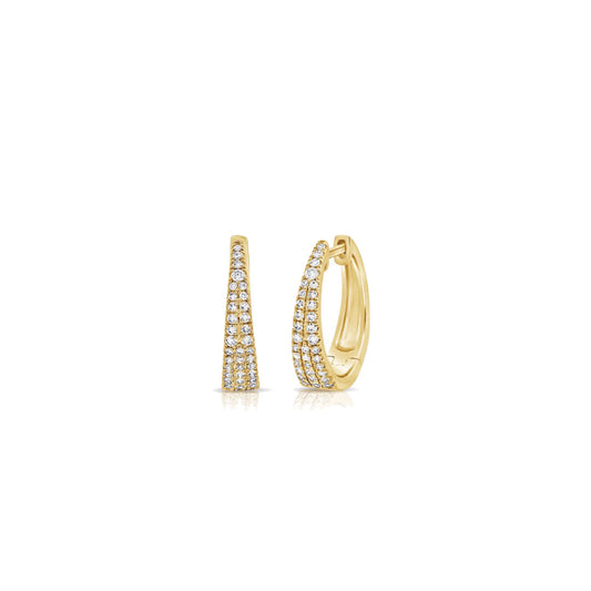 Tapered Diamond Huggie Earrings