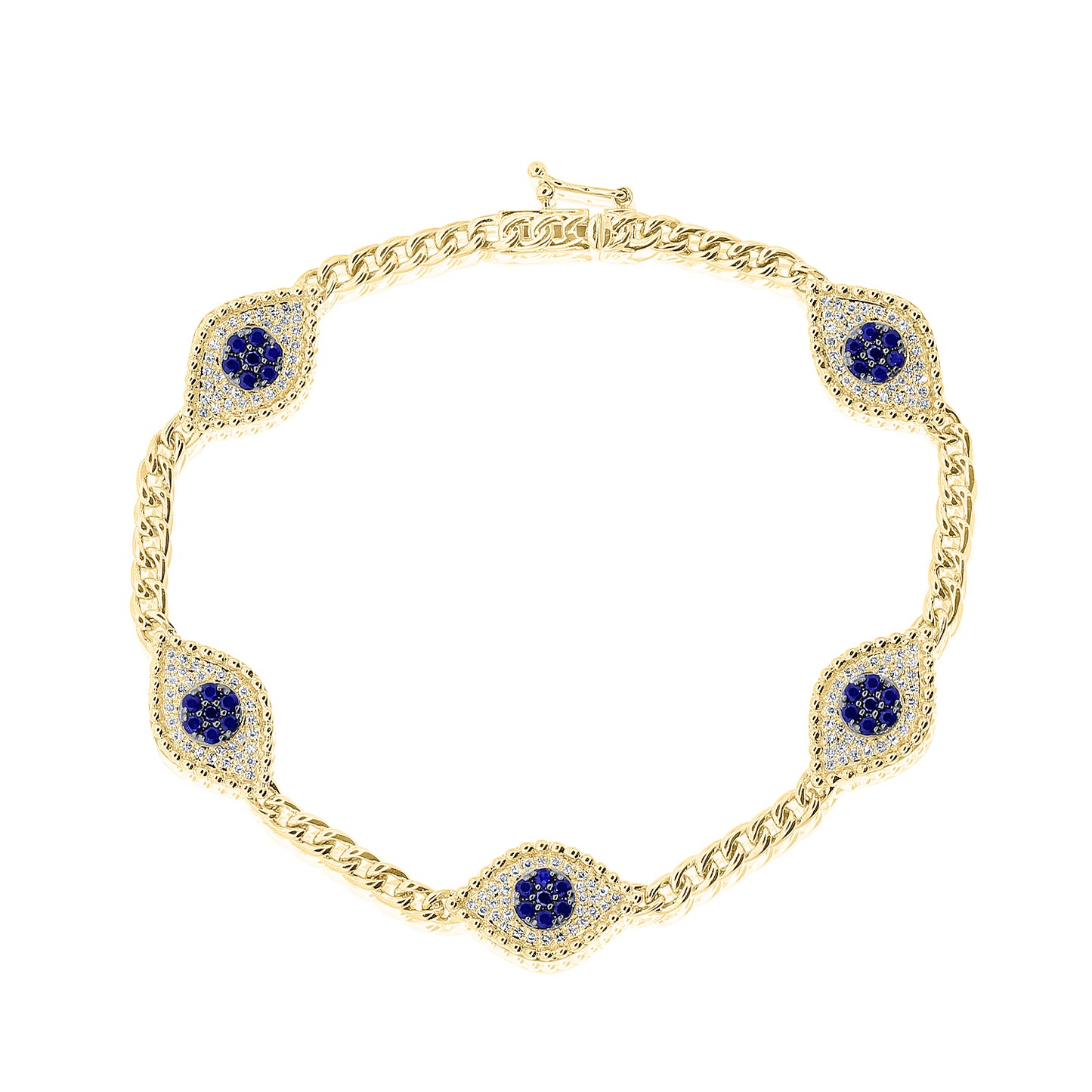 Evil Eye Bracelet in Yellow Gold