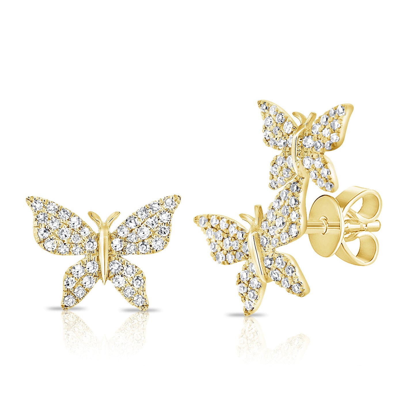 Asymetrical Butterfly Studs