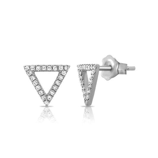 Diamond Triangle Stud Earrings