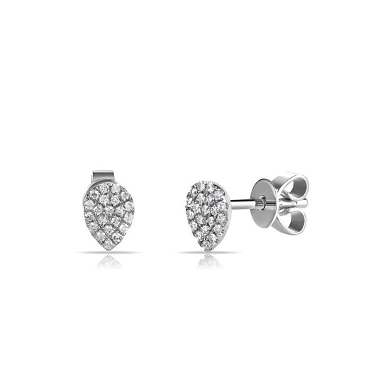 Pear Shaped Pave Stud Earrings