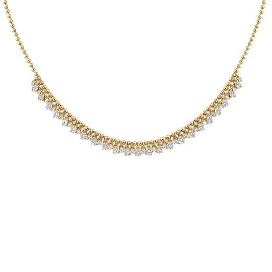 Round Cut Diamond Ball Necklace