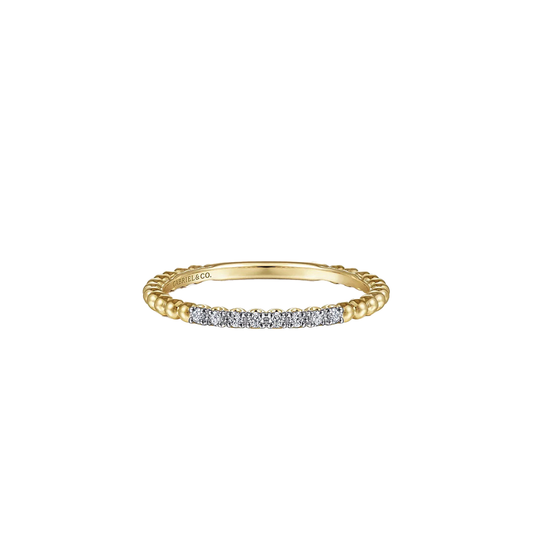 Bead and Diamond Stackable Ring