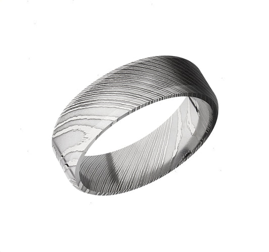 Damascus Steel 7mm Polished Band