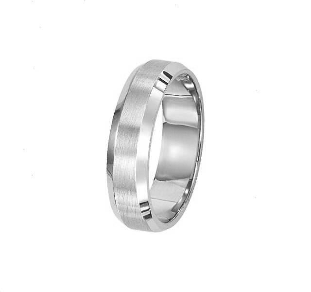 Satin Center Beveled Men's Band