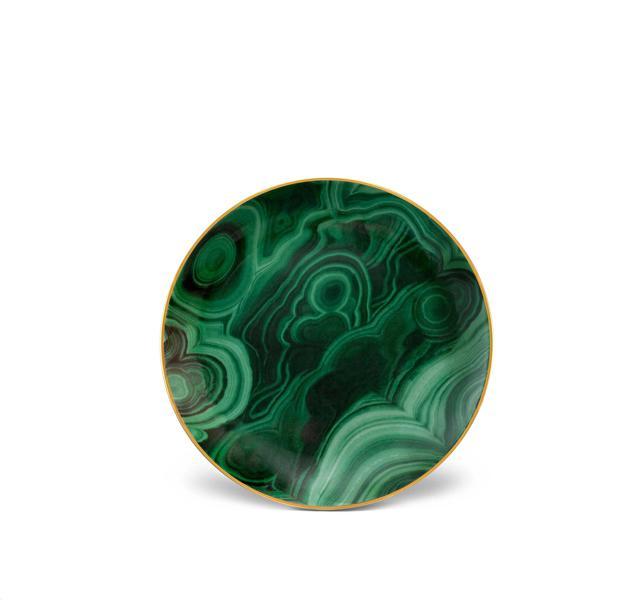 Malachite Canape Plates Set of 4