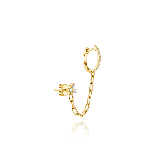 Single Earring with Diamond Trio