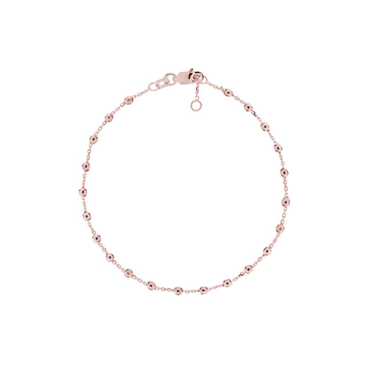 Bead Station Bracelet in Rose Gold