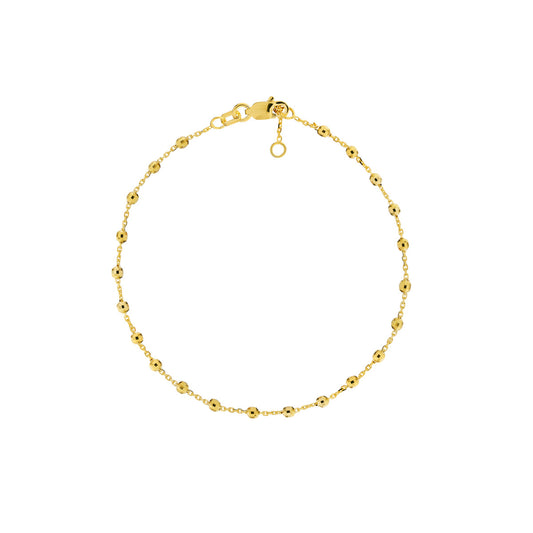 Bead Station Bracelet in Yellow Gold