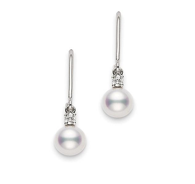 Akoya Pearl and Diamond Earrings