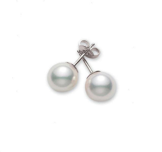 Akoya Pearl Stud Earrings AA 7x7.5mm