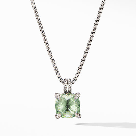 Chatelaine® Pendant Necklace with Prasiolite and Diamonds