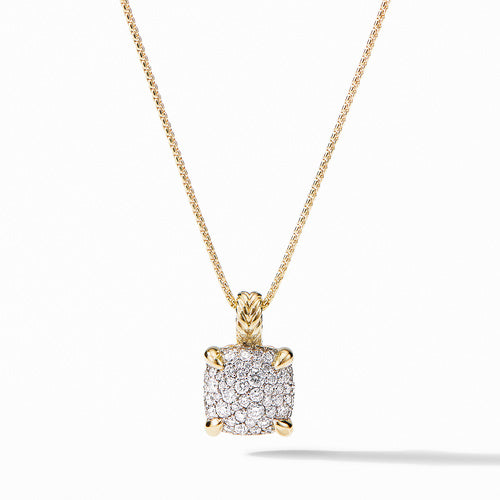 Chatelaine® Pendant Necklace in 18K Yellow Gold with Full Pavé Diamonds