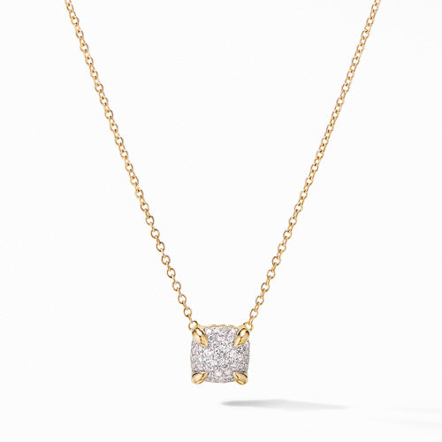 Chatelaine® Pendant Necklace in 18K Yellow Gold with Full Pavé Diamonds