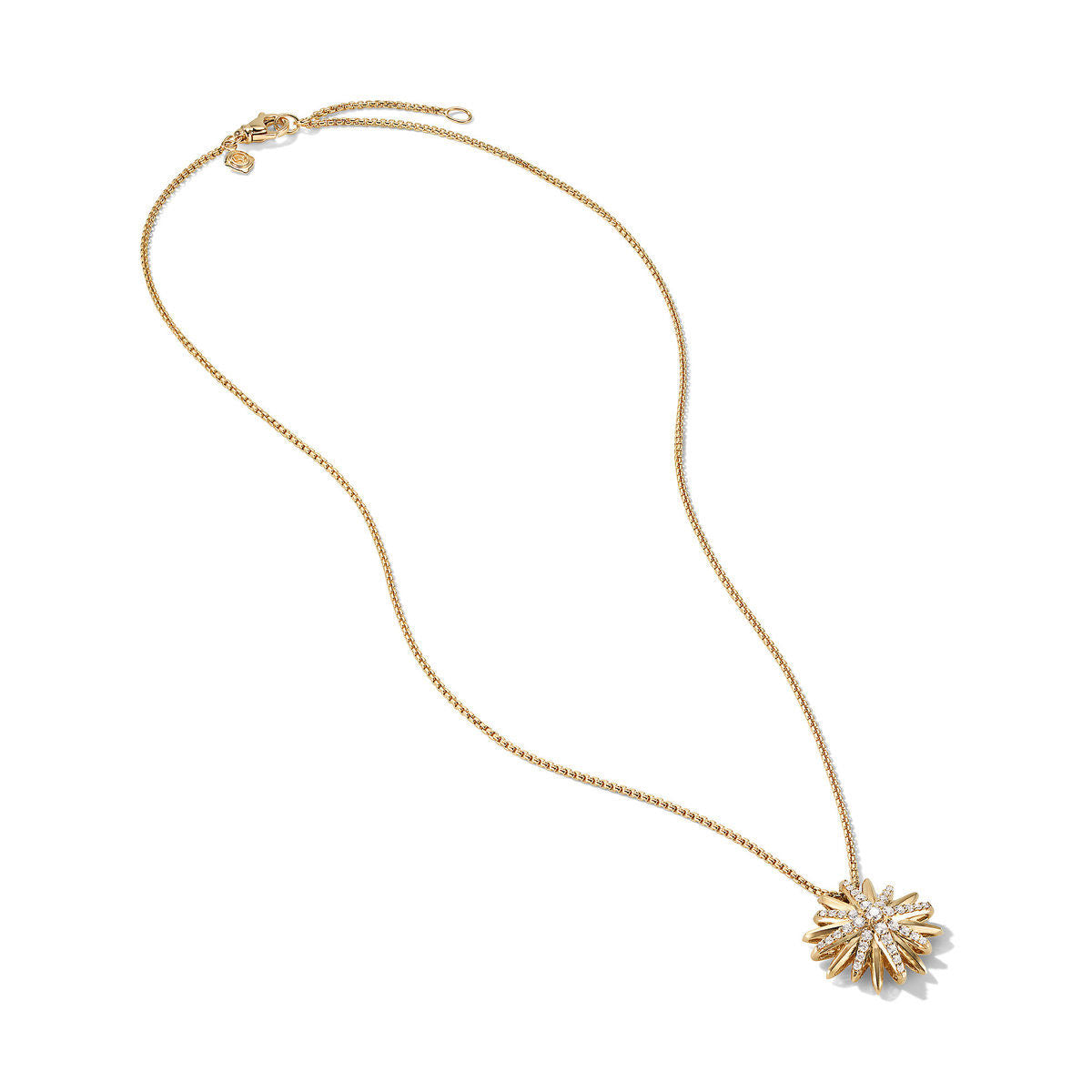 Starburst Pendant Necklace in 18K Yellow Gold with Diamonds