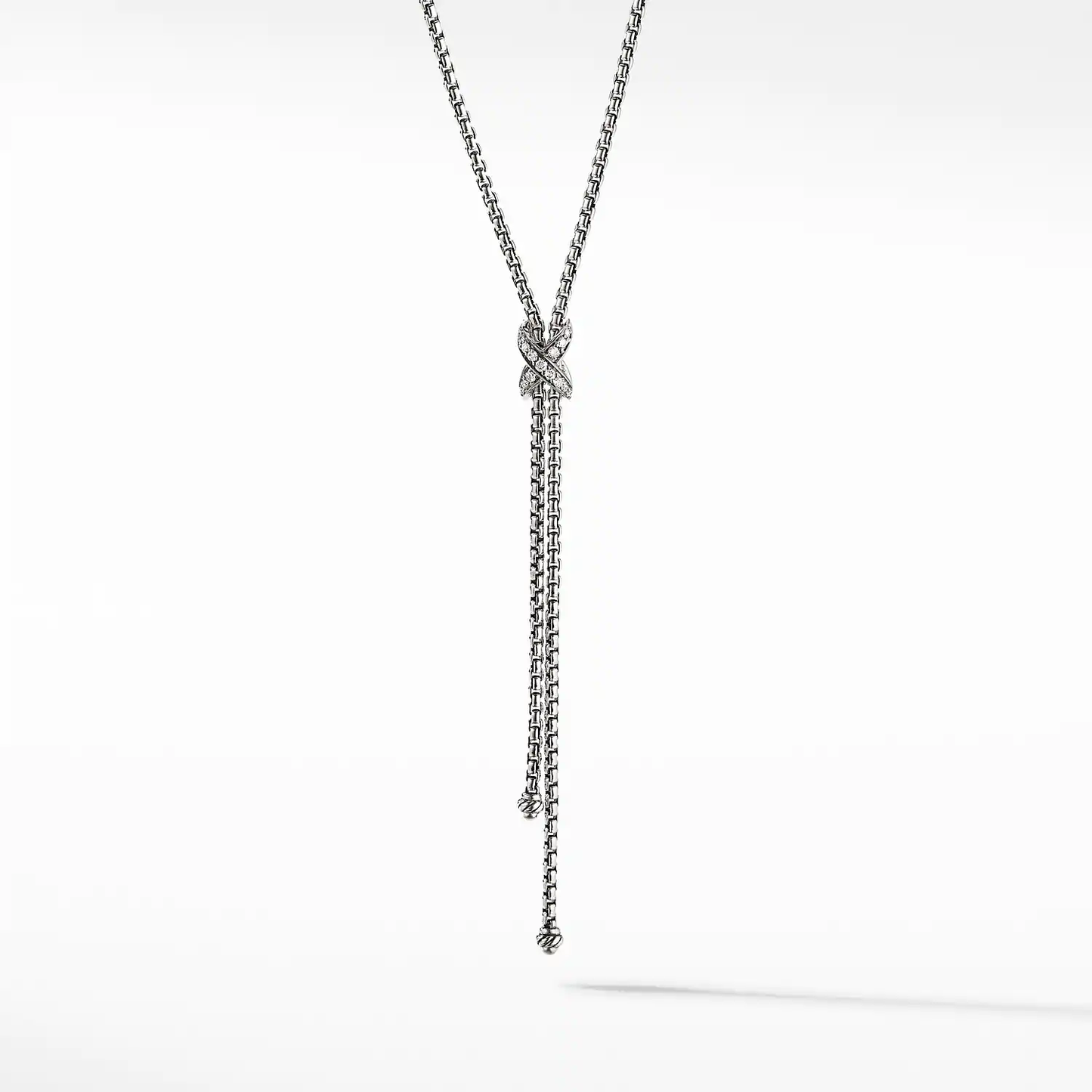 Petite X Lariat Y Necklace with Pavé Diamonds