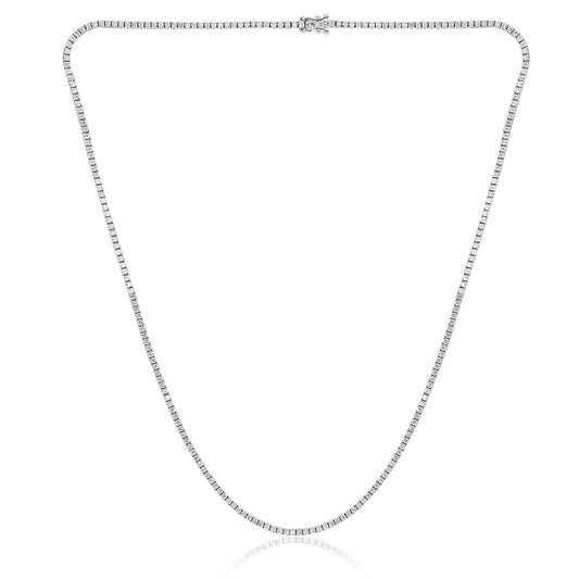 Round Diamond Tennis Necklace