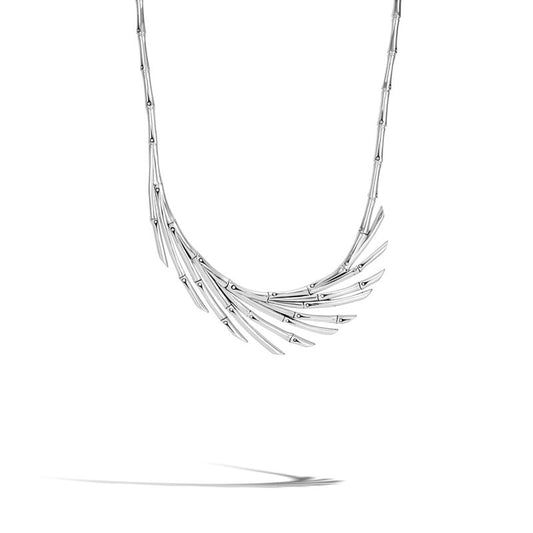 Bamboo Fan Necklace in Sterling Silver