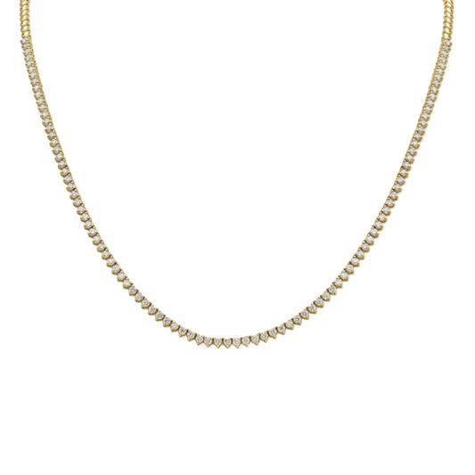 Diamond Tennis Necklace in Yellow Gold