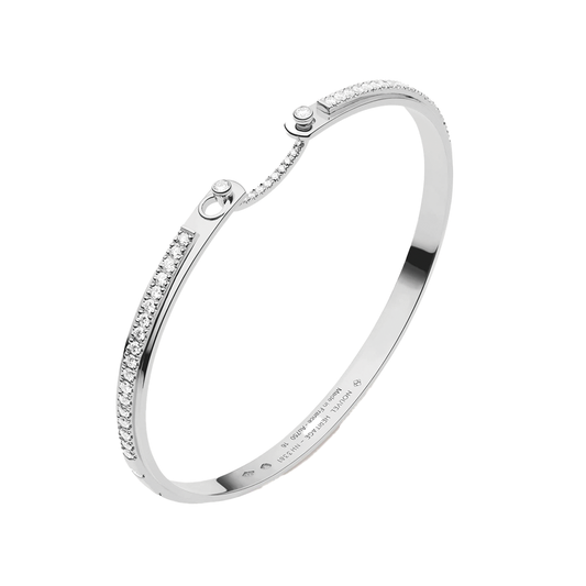 'Tuxedo' Mood Bangle in White Gold