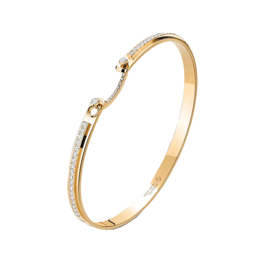 'Tuxedo' Mood Bangle in Yellow Gold