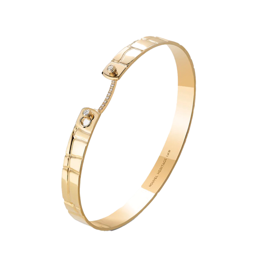 'Later Alligator' Bangle in 18k Yellow Gold