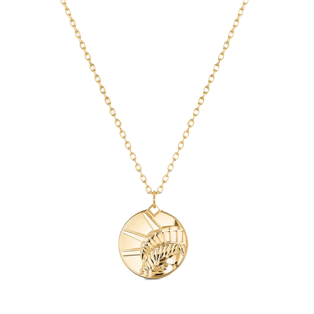 Statue of Liberty PM Medallion Necklace in Yellow Gold