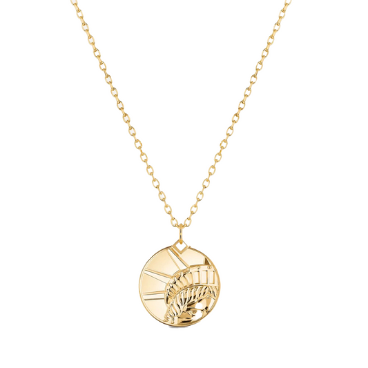 Statue of Liberty PM Medallion Necklace in Yellow Gold