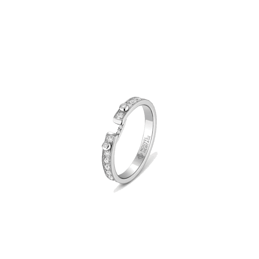 'Tuxedo' Mood Ring with Eternity Beadset Diamonds