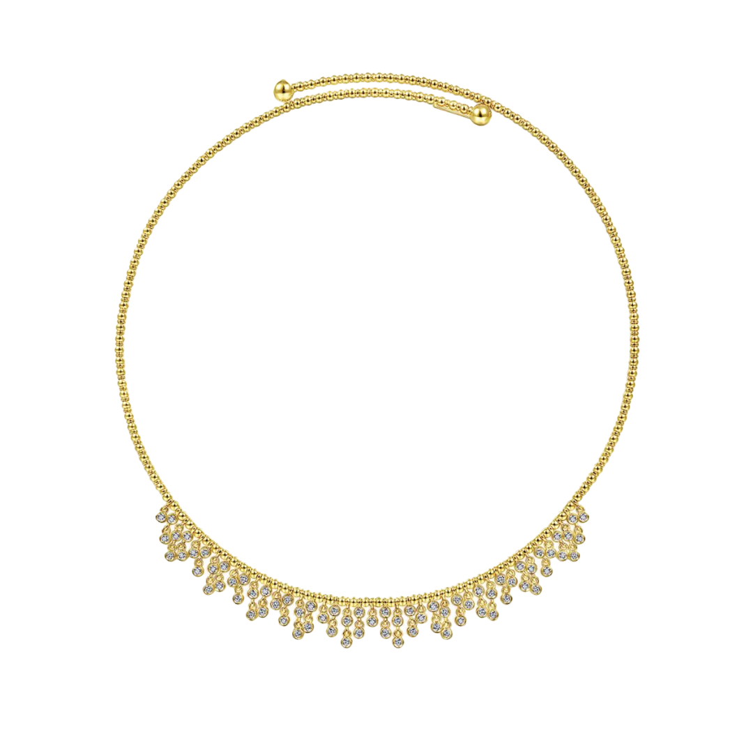 Diamond Clusters Beaded Choker Necklace