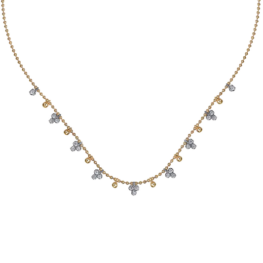 Beads and Diamond Droplet Necklace