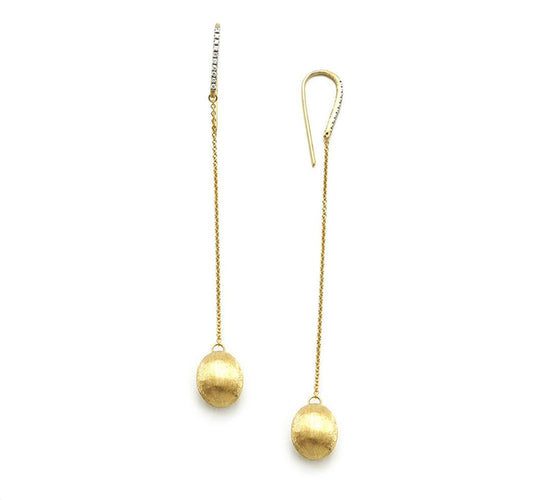 Dancing In The Rain Drop Earrings in Gold with Diamonds