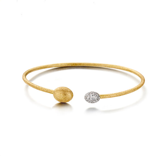 Dancing In The Rain Open Cuff Bangle with Pavé Diamonds