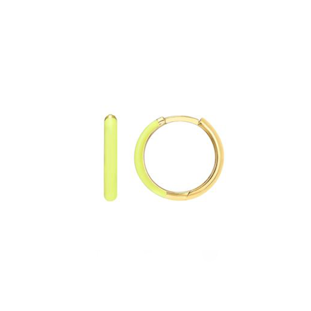 Neon Yellow Enamel Hoops